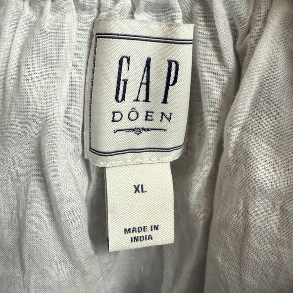 Gap × DÔEN Gingham Midi Skirt XL - White & Navy - Picture 5 of 5